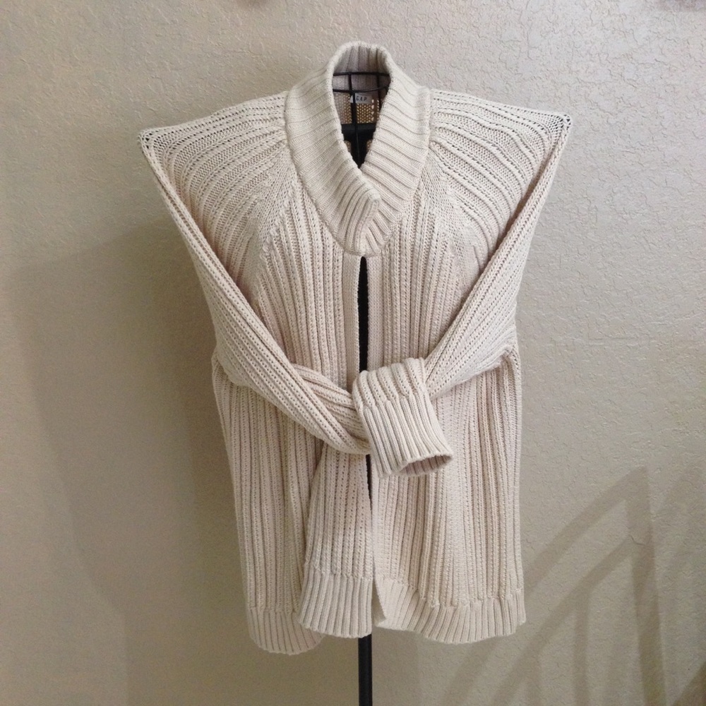 Gap Cardigan Sweater Open Front Women, L, Cream